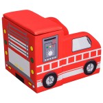 Fotoliu Masina de Pompier cu cardu de lemn si cu 2 compartimente de stocare Fire Engine Sofa
